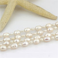 Multi-Size 4&8mm Rice Shape 60" Long Freshwater Cultured Pearl Necklace